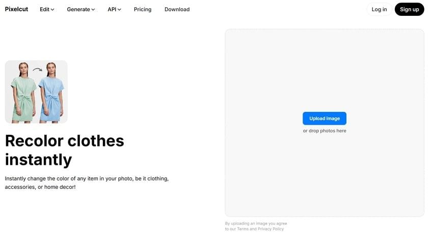 pixelcut recolor tool