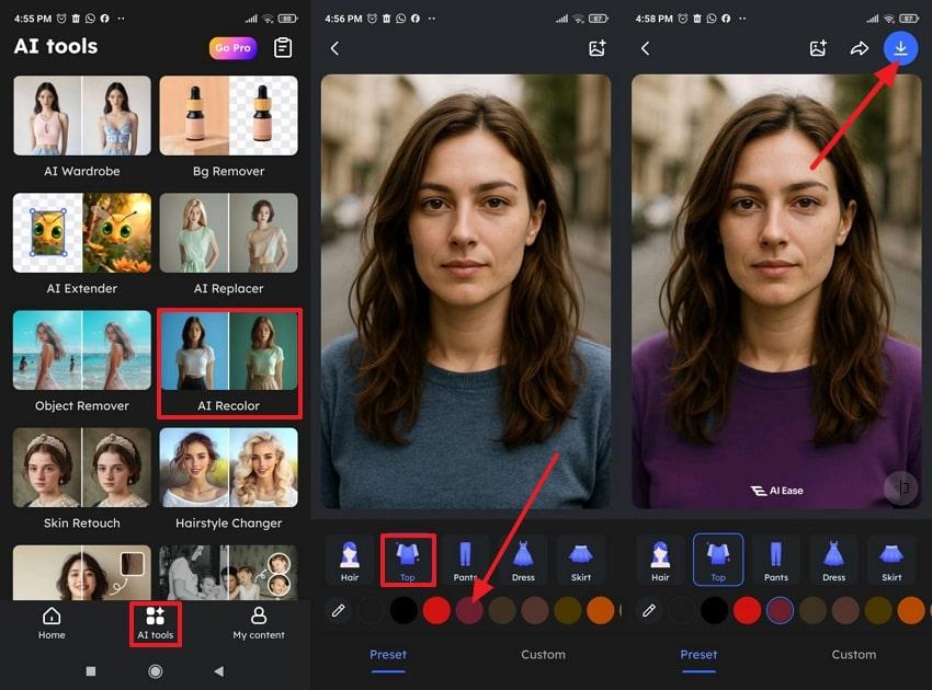 adding different color with ai ease