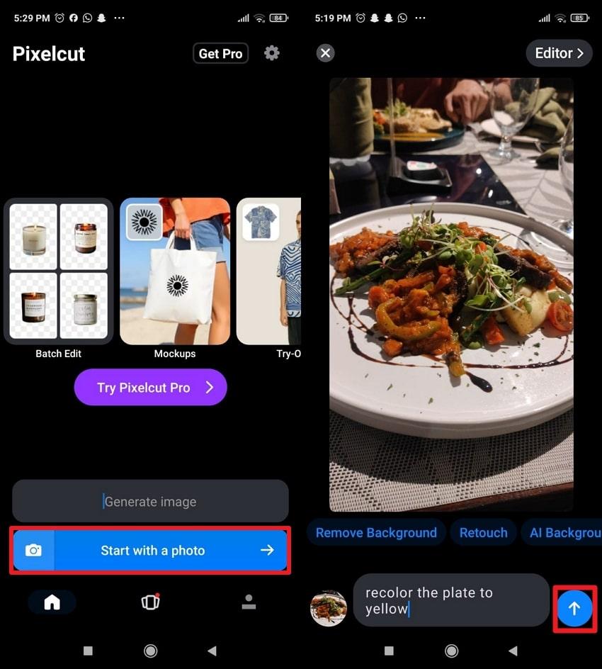 recoloring on image with pixelcut