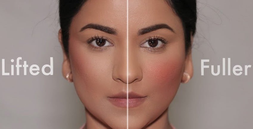 blush and contour effect