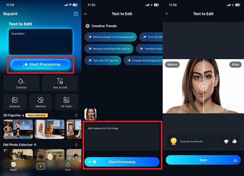 add image and makeup prompt