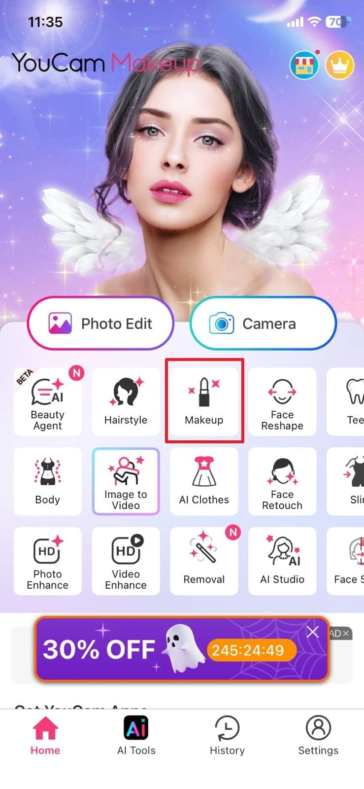 pick the makeup tool