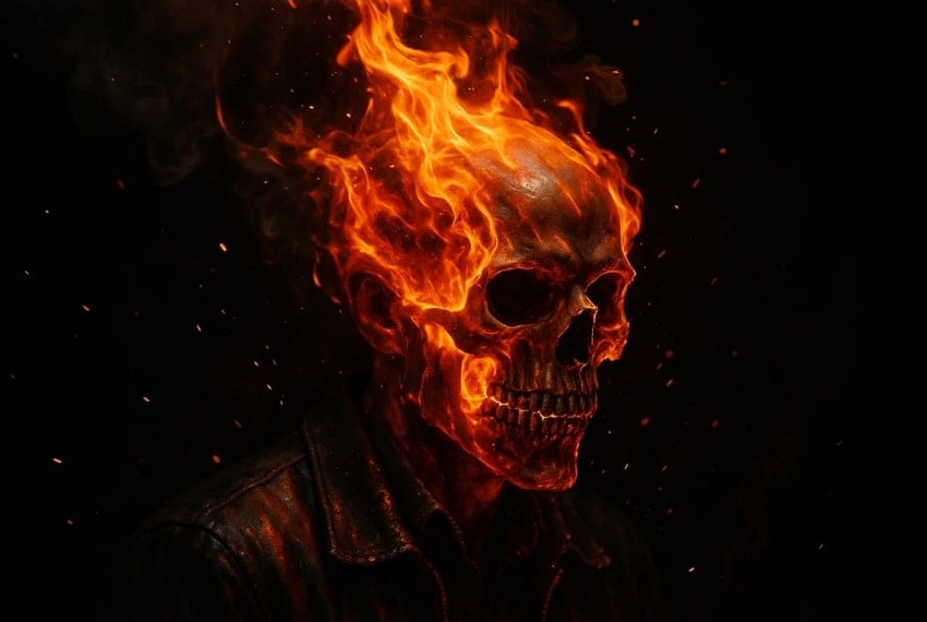 fire skull halloween