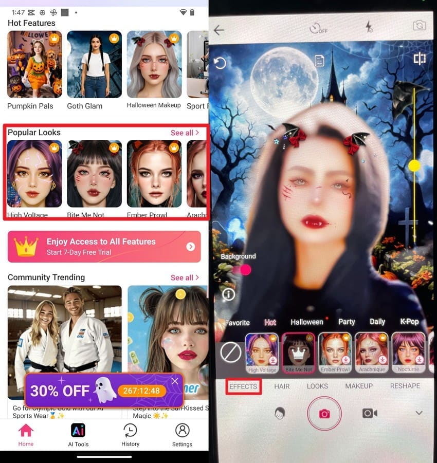 apply the vampire filter