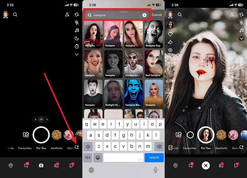 search and apply filter