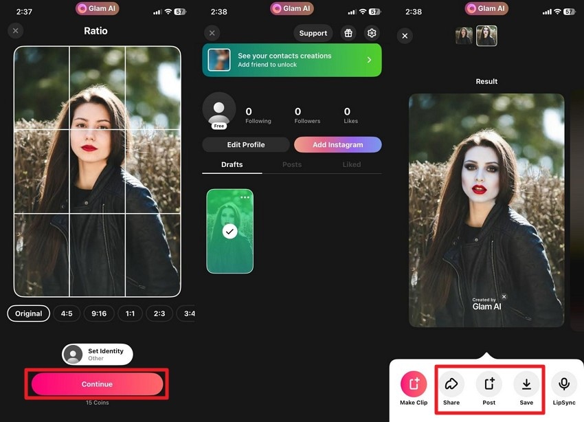 press continue and save image