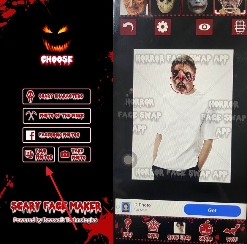 turn simple images into scary filter