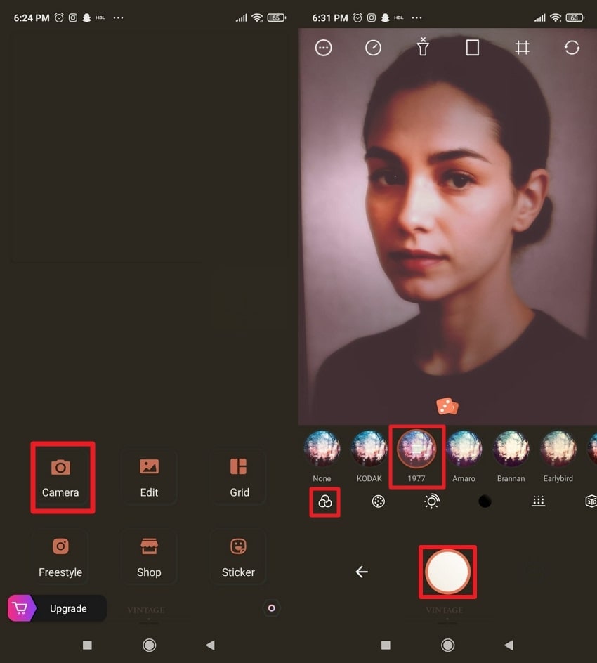 vintage retro camera filter