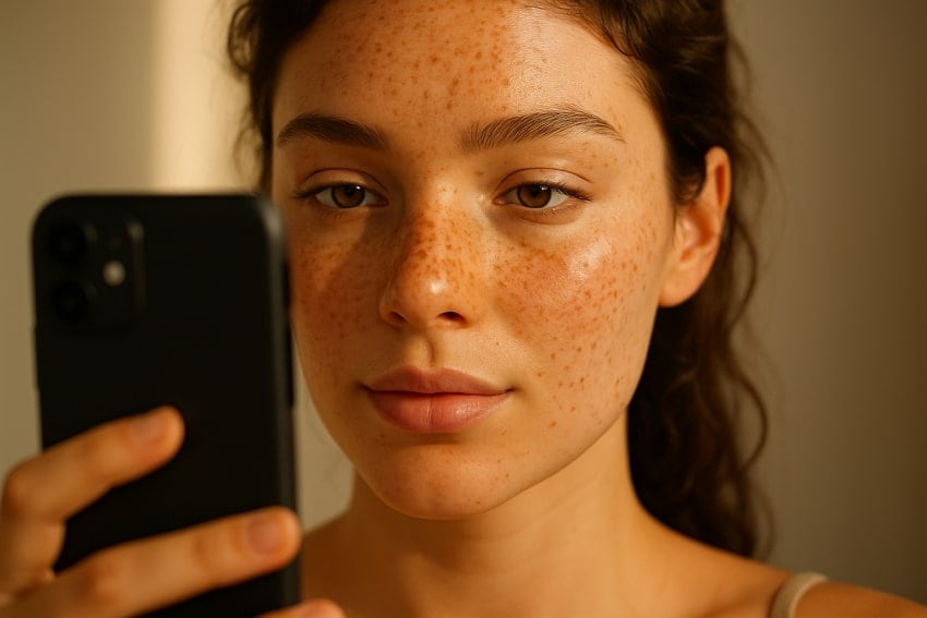 freckle filter on face