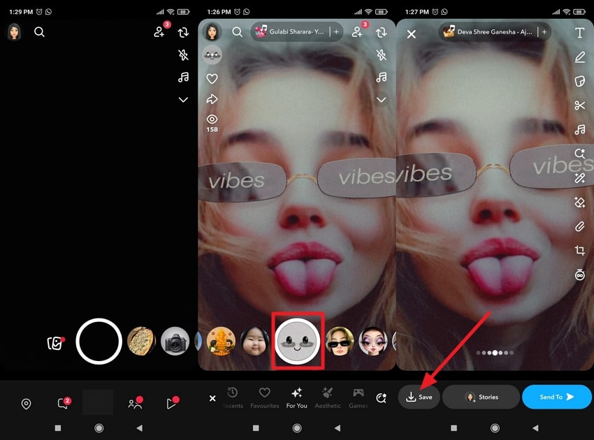 trying filters on snapchat
