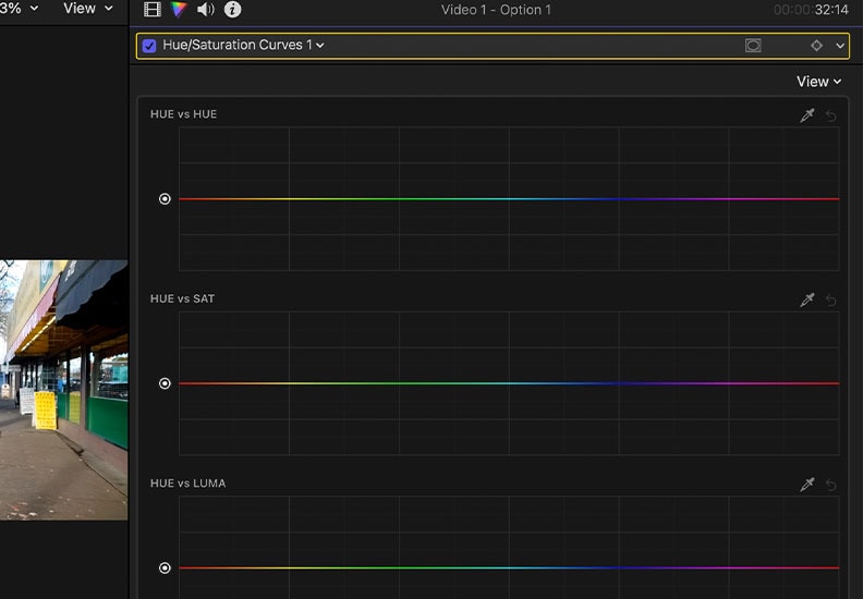 hue/saturation curve