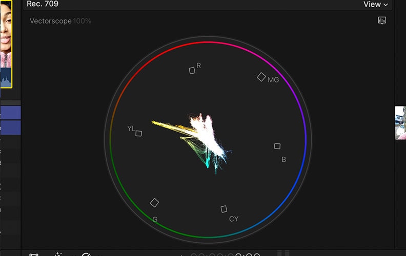 color grading vectorscope tool