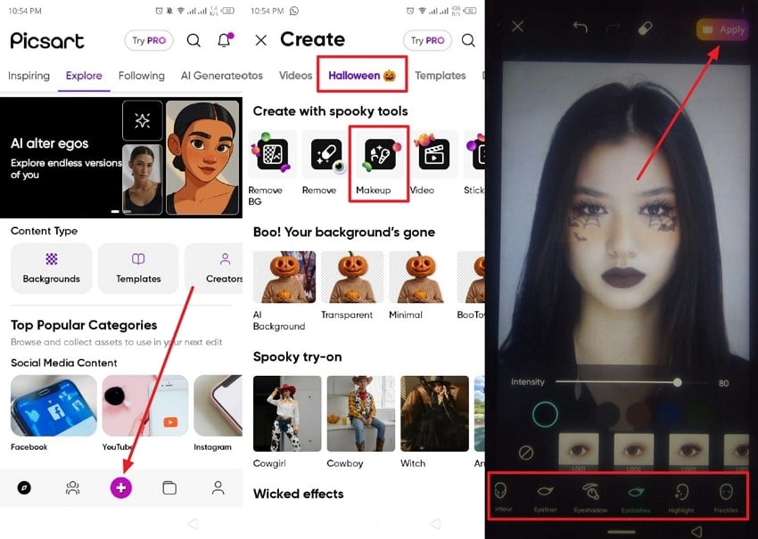 open halloween makeup
