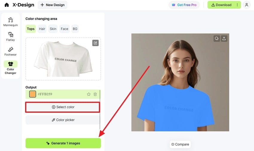 pick color choice and generate