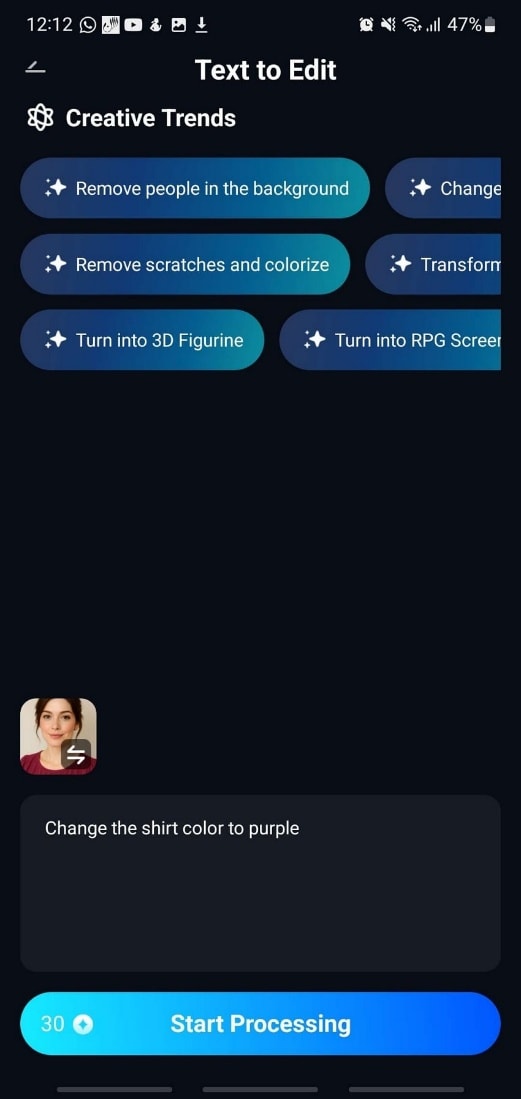 enter prompt and start generating