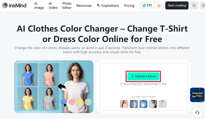 upload image on insmind