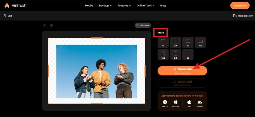 choose the generate button