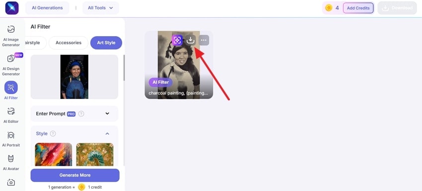 download generated sketch image