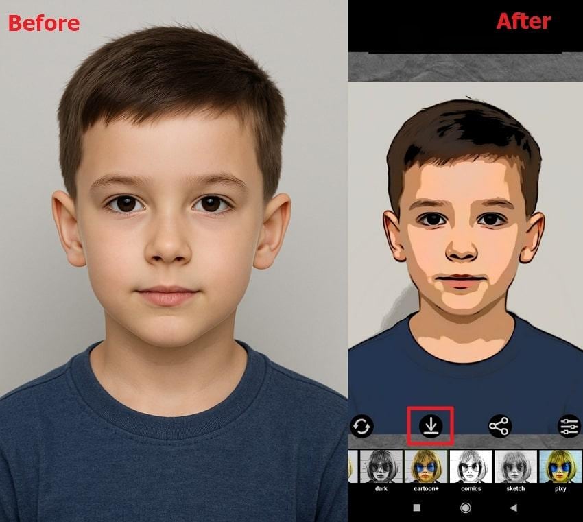 save your cartoonish image