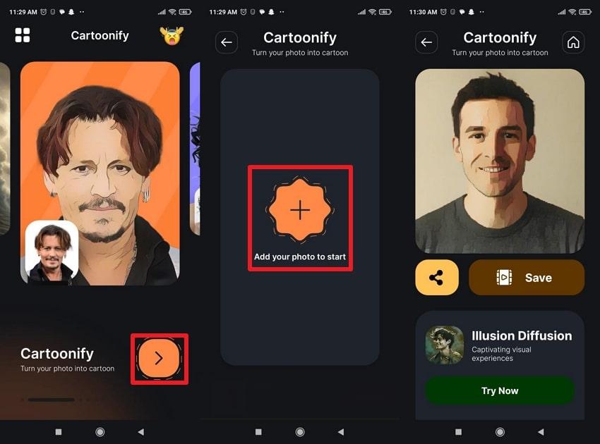 upload your image and cartoonify it