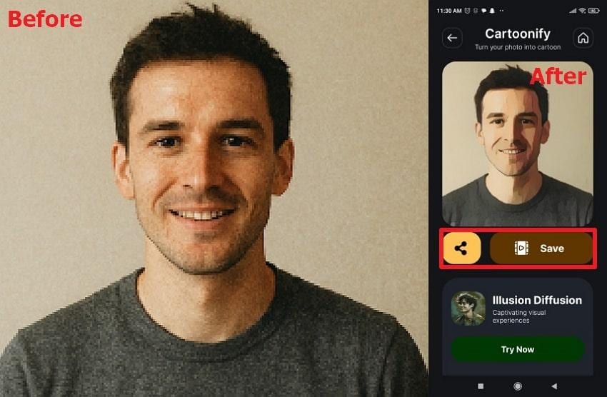 view result and save the image