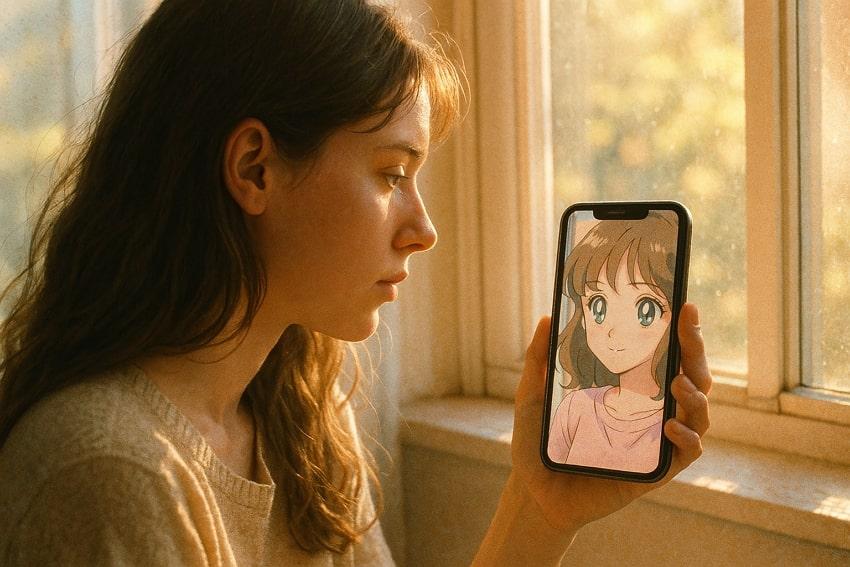 retro 90s anime style filter