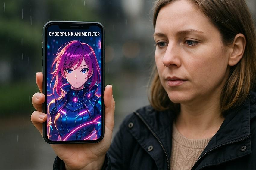 cyberpunk anime style filter