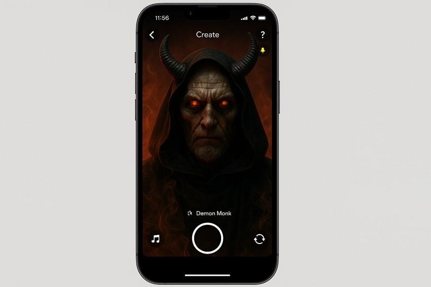 snapchat demon monk filter