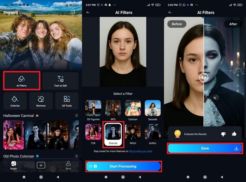 rapairit ai filters for halloween