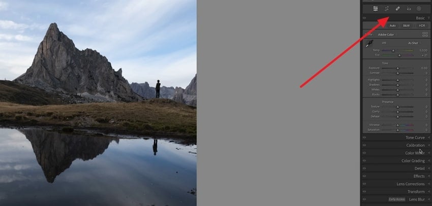 access basic editing options