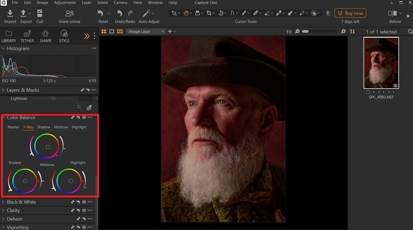 color balance the image