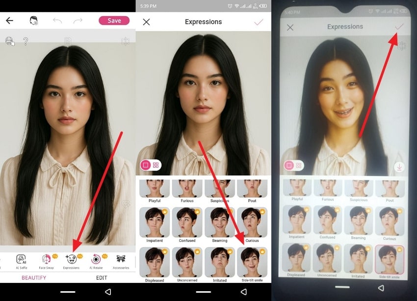 apply smile expression