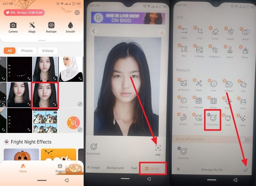 add expressions to airbrush app