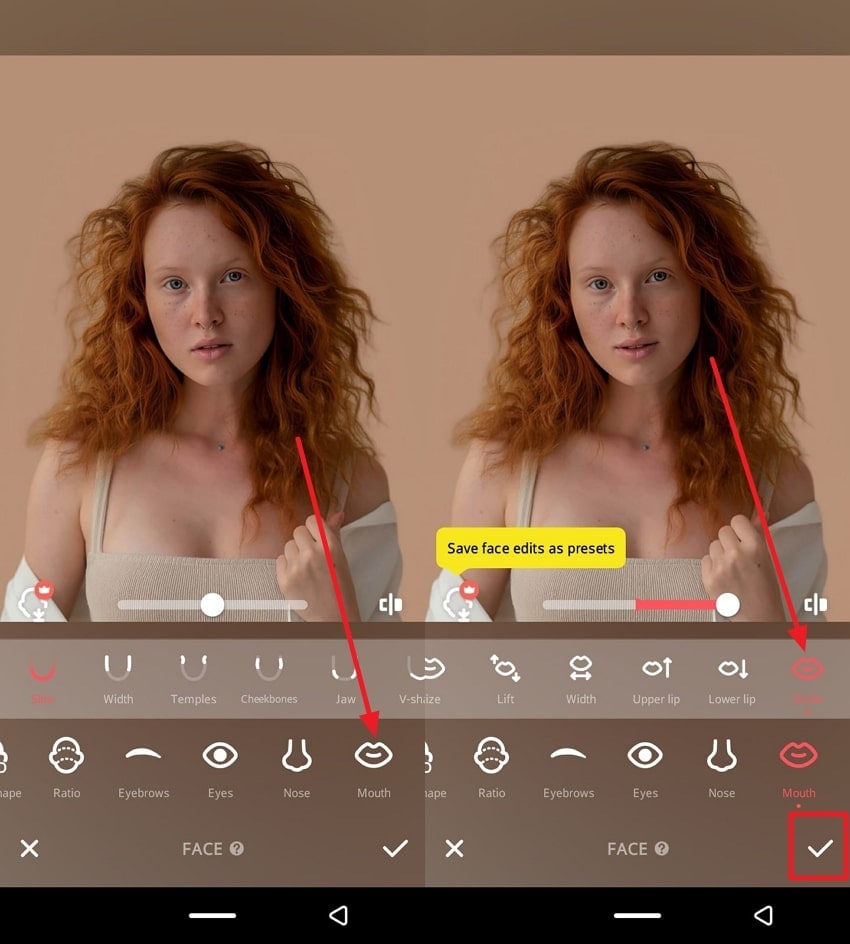 adjust the smile option