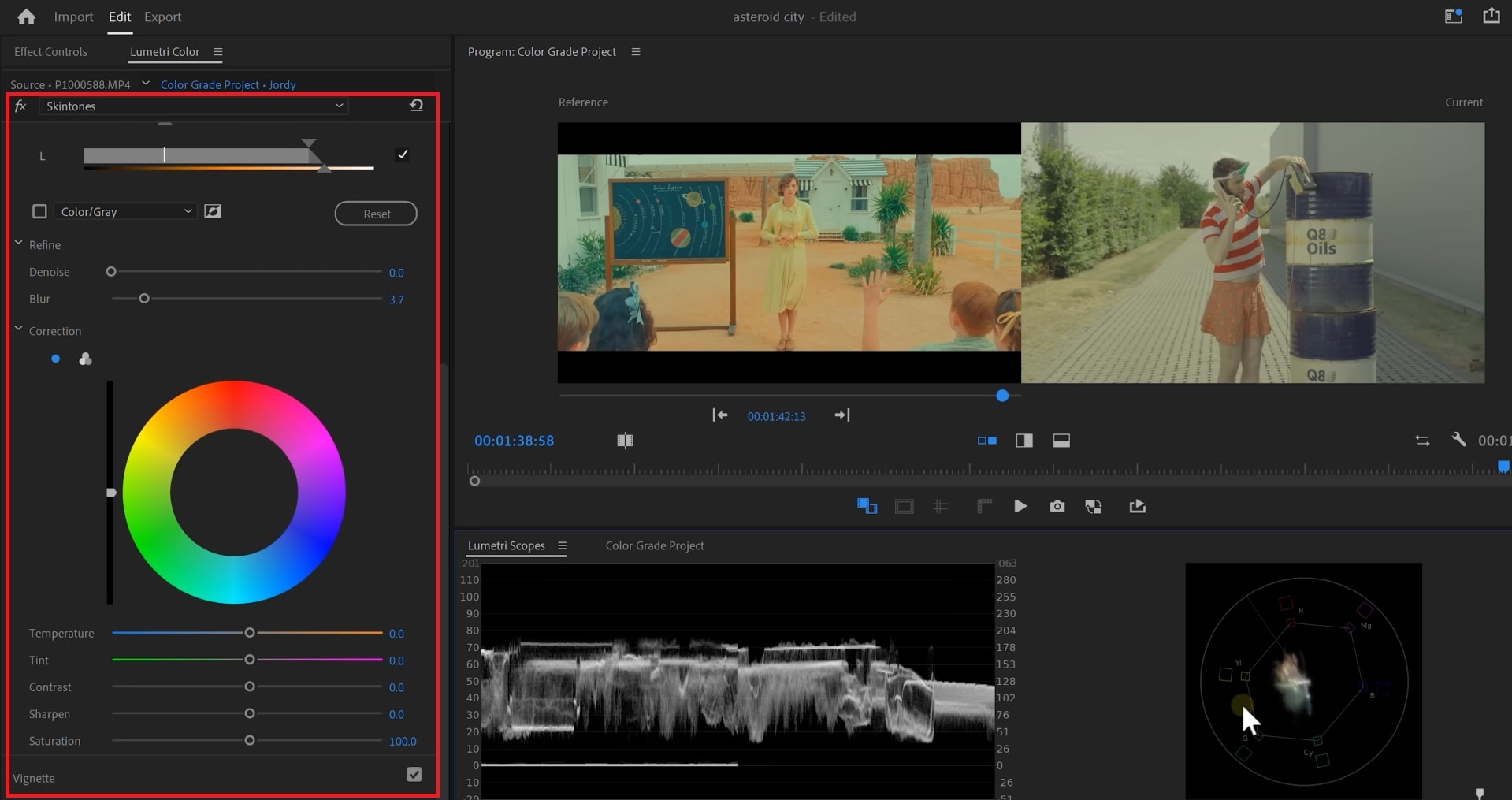 skin tone lumetri effect