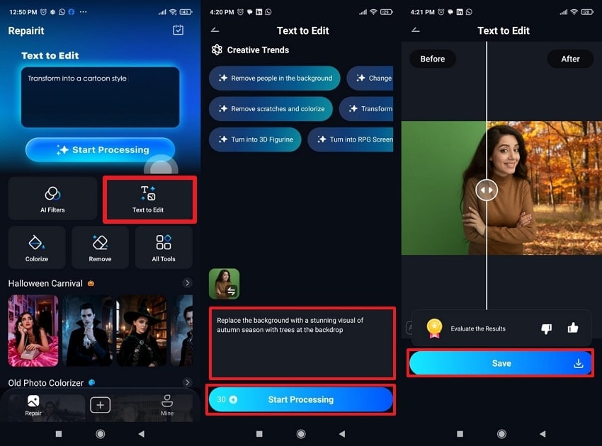 repairit turn green picture background