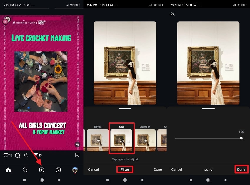 instgram aesthetic juno filter