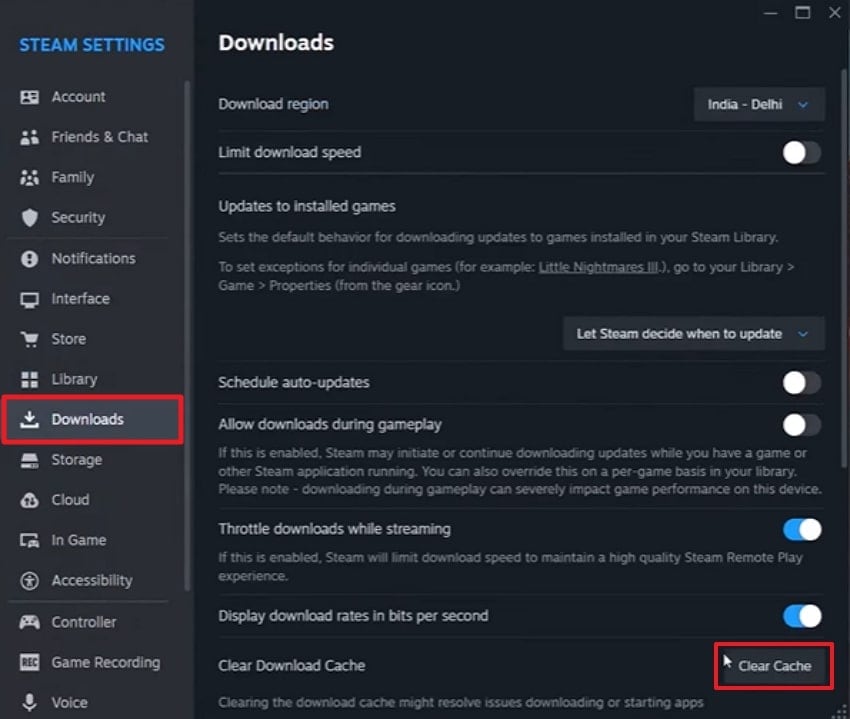 clear download cache files