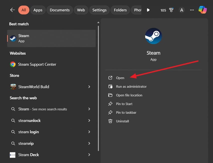 open steam for restart of battlefield