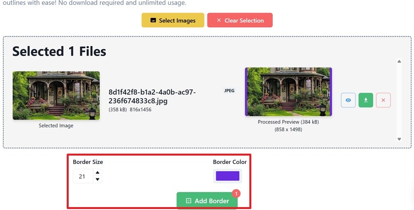 add customized image border imagetoolsorg