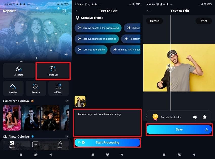 remove clothes through repairit