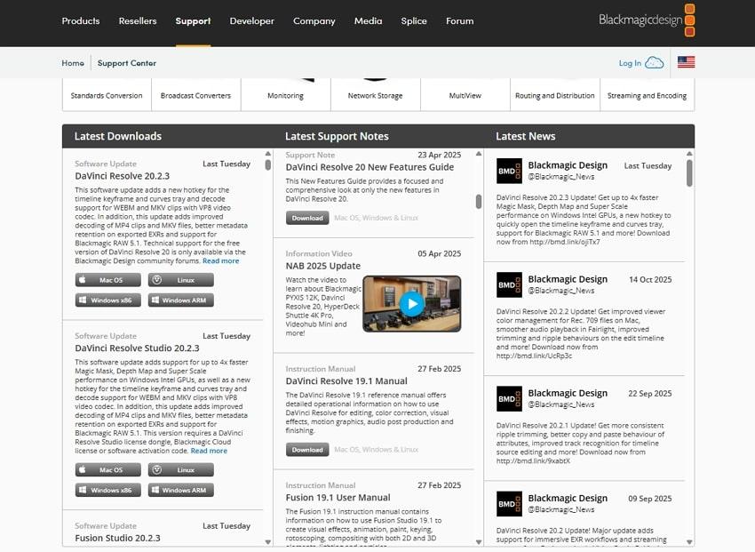 download upgraded version of davinci