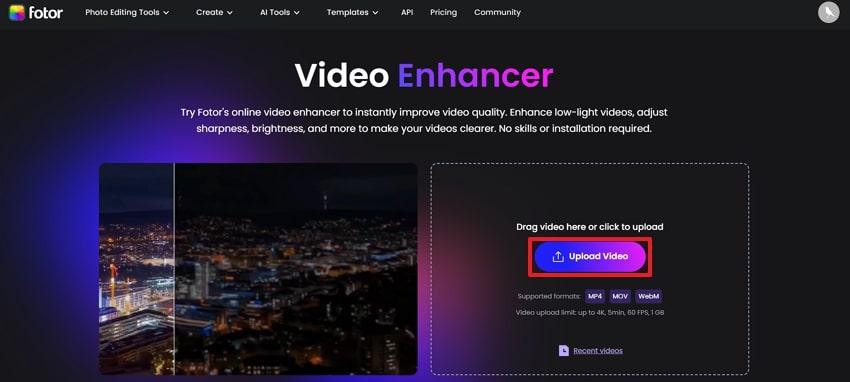 upload video on fotor