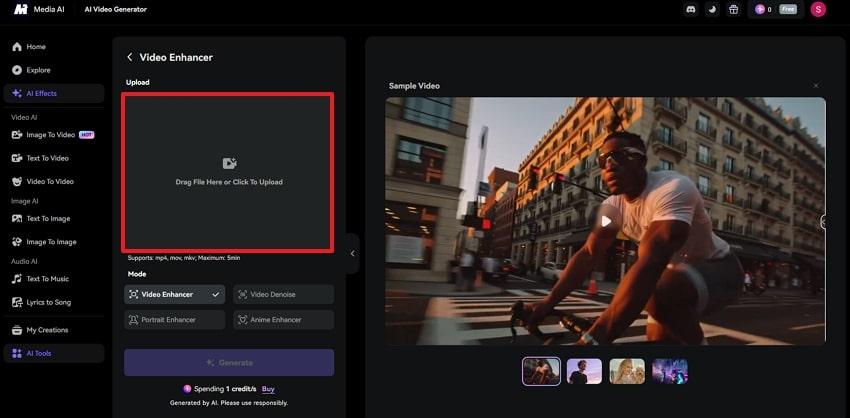 upload video on media io