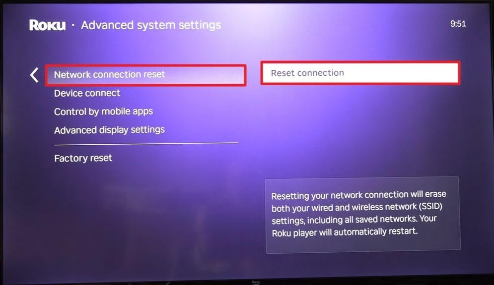 reset network connect