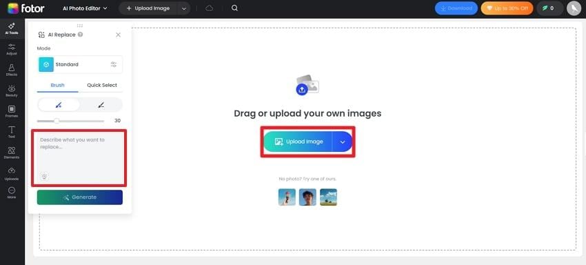 upload image and enter prompt