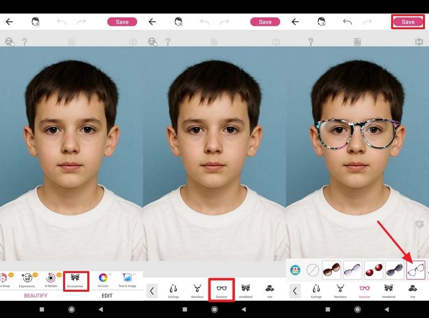 youcam makeup glasses accessories