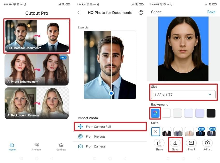 create passport photo with cutout pro