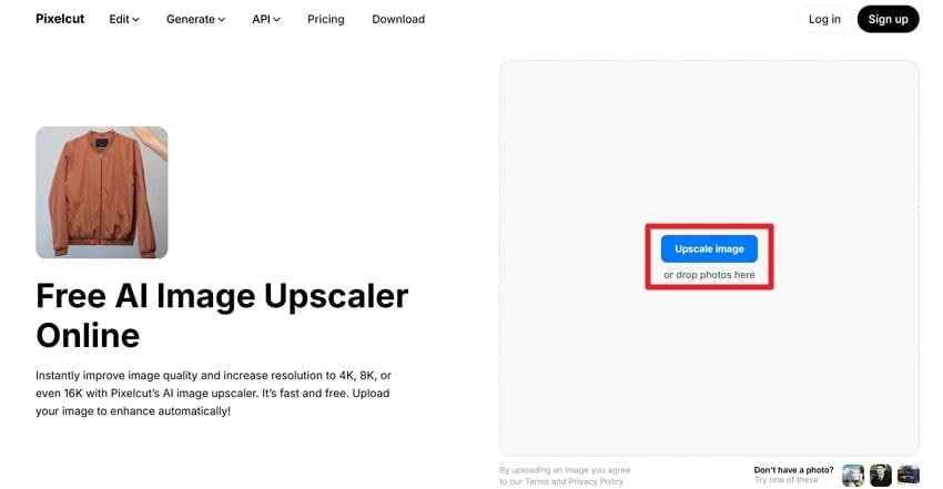 add image on pixelcut