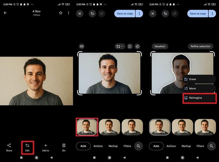 auto enhance and reimagine picture
